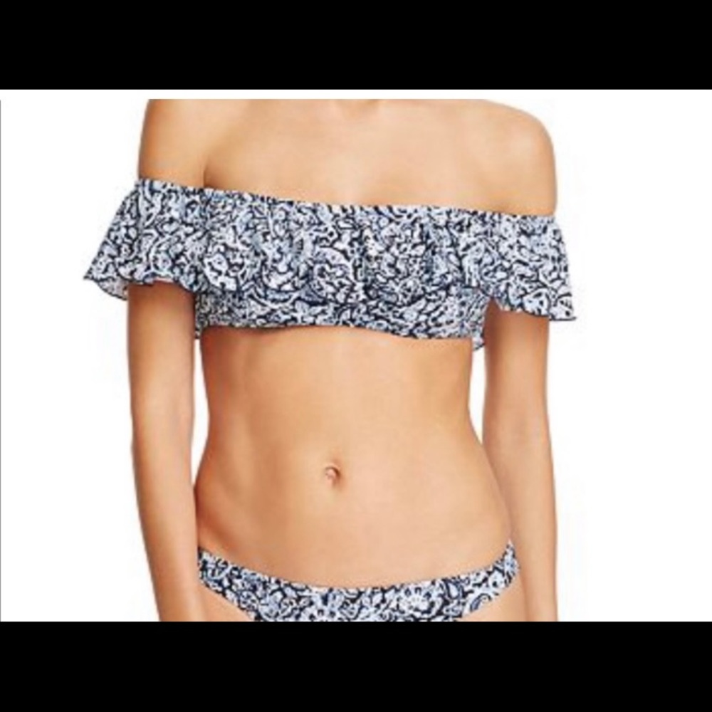 Polo Ralph Lauren navy and white bikini top